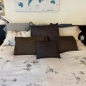 Calvin Klein Brown and White Accent Pillow